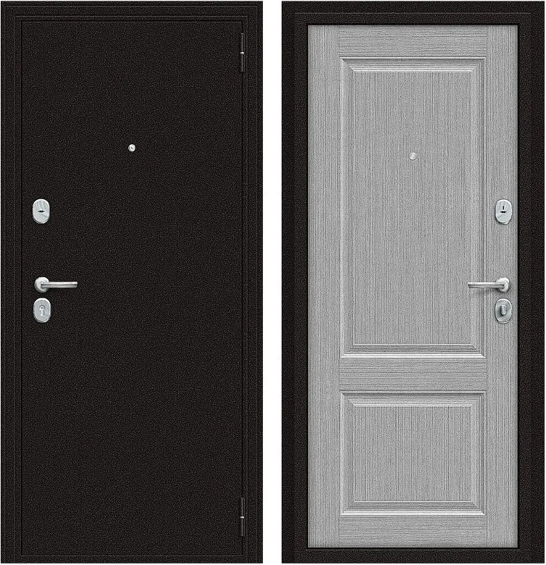 Фото Дверь Браво Optim X-2 6 см Антик Медный/Серый клен DIS007398